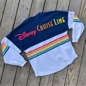 Disney Cruise Line Spirit Jersey Where Magic Meets The Sea Striped Rainbow S